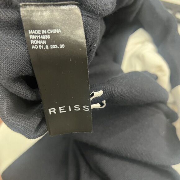 Reiss Men's Knit Colorblock Drawstring Navy White Shorts XS NEW - Picture 5 of 6